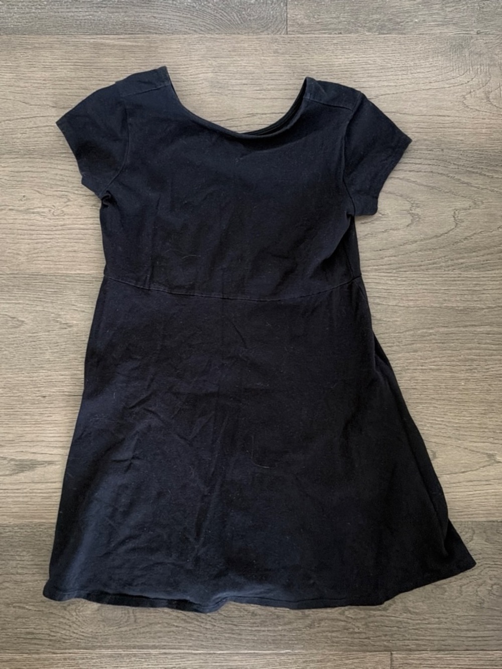 Classic Black Short-Sleeve Girls Dress